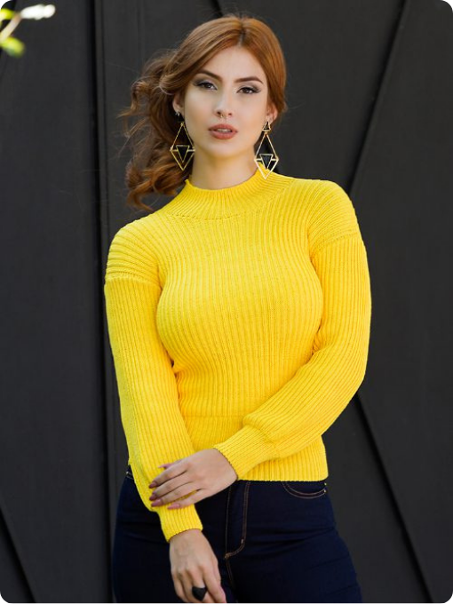 Blusa gola alta | Tricô