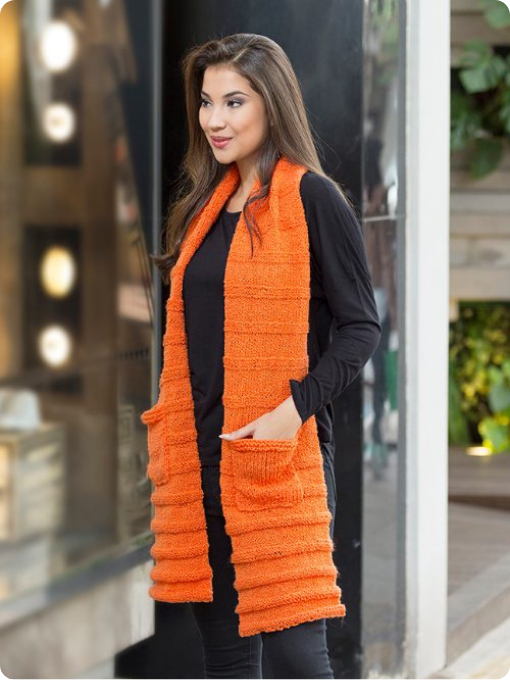 Cachecol com bolso | Tricô