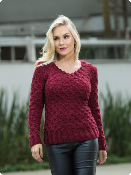 Blusa com decote canoa | Tricô