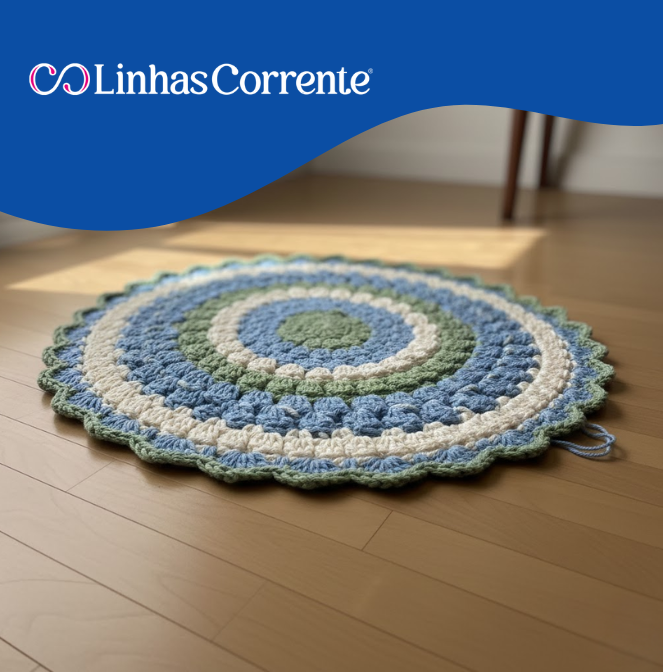 Conheça as melhores linhas para tapete de crochê - Linhas Correntes