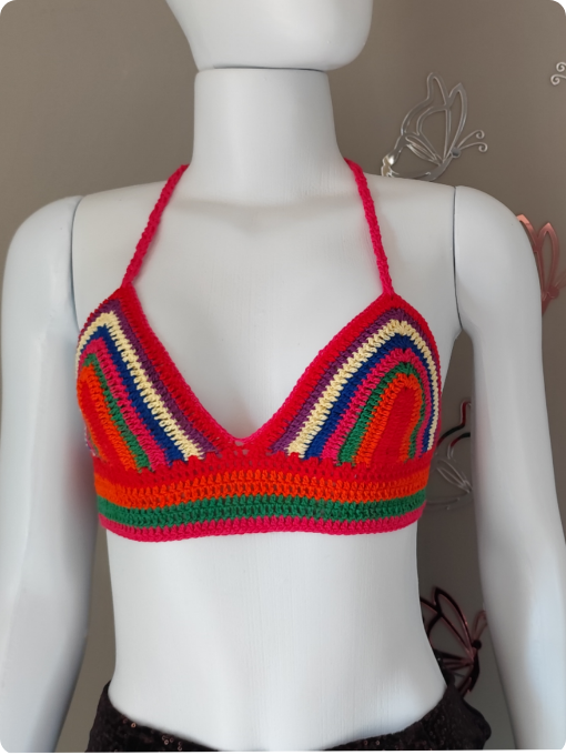 Cropped Colorido Carnaval | Crochê
