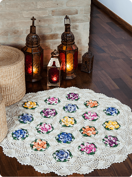 Tapete com Hexágonos | Crochê