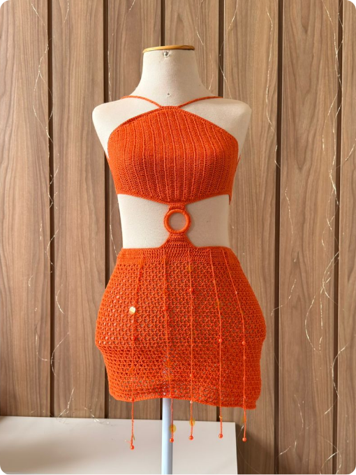 Vestido Frente Única | Crochê