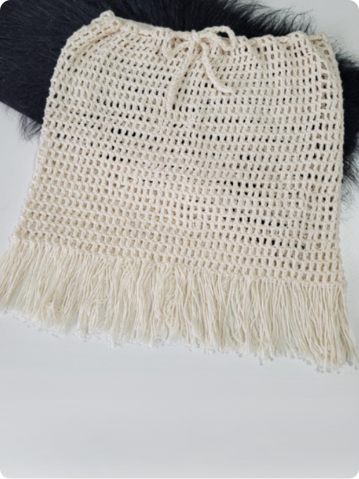 Saia com franjas | Crochê