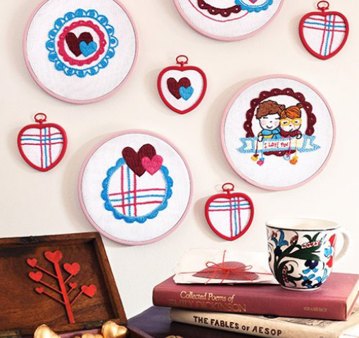 Bastidores de Corações | Bordado