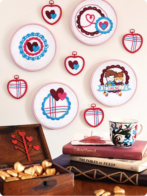 Bastidores de Corações | Bordado