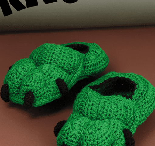 Pantufa de Dragão Verde | Crochê