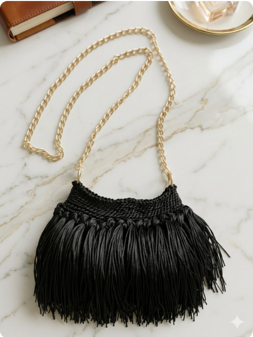 Bolsa com franjas | Crochê