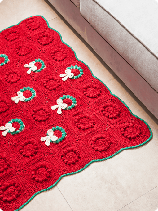 Tapete de Natal com Guirlandas | Crochê