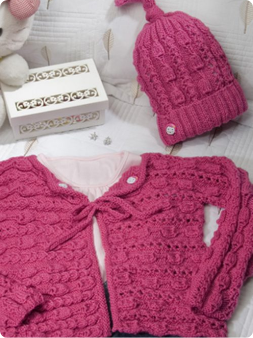 Blusa e Gorro Pink Infantil | Tricô