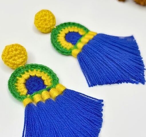 Brinco Raízes | Esterlina | Crochê