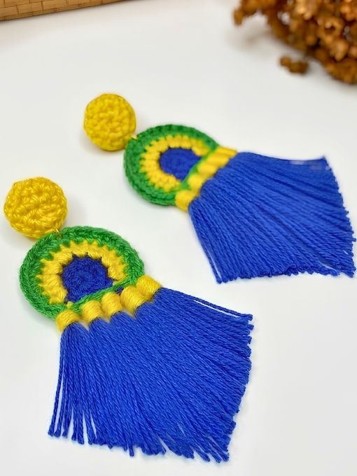 Brinco Raízes | Esterlina | Crochê
