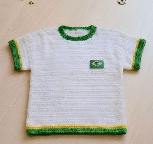 Camiseta Brasil Elegance | Cisne Elegance | Crochê