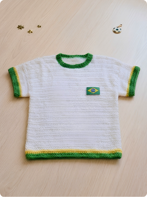 Camiseta Brasil Elegance | Cisne Elegance | Crochê