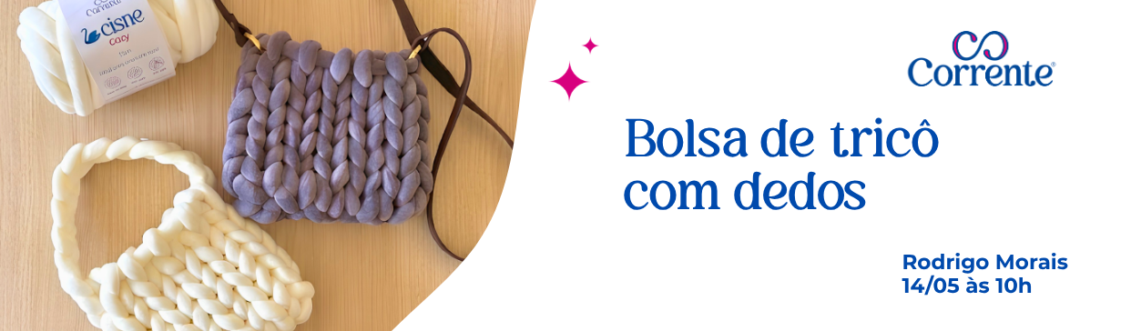 LIVE Bolsa de Tricô com dedos | Cisne Cozy