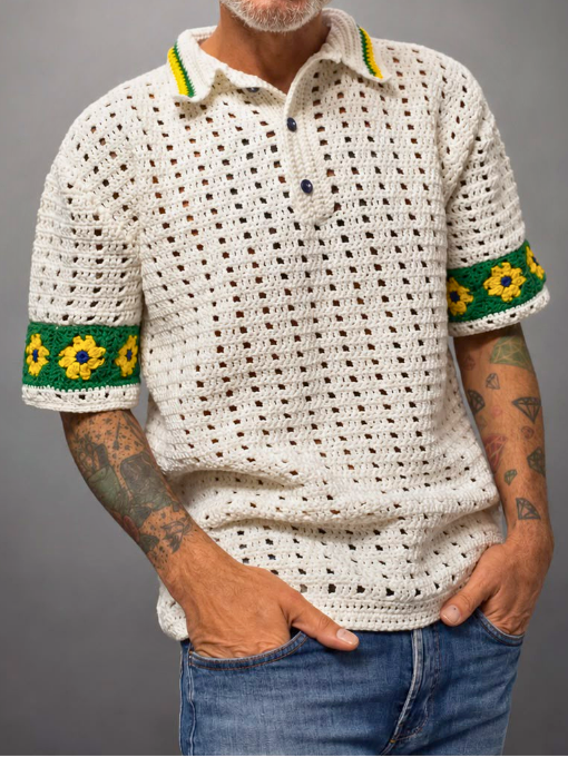 Polo Brasil Masculina | Camila Fashion | Crochê