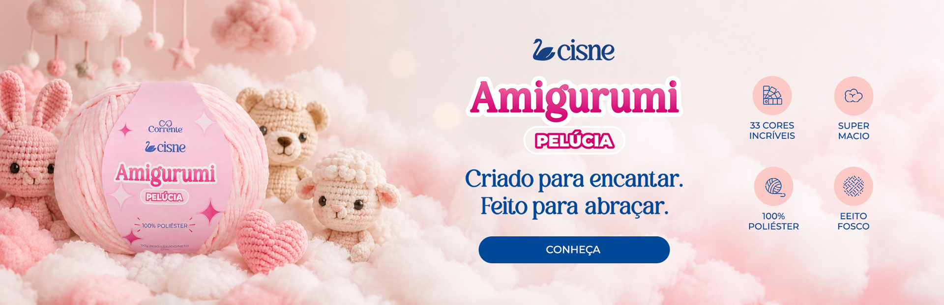 Cisne Amigurumi Pelúcia