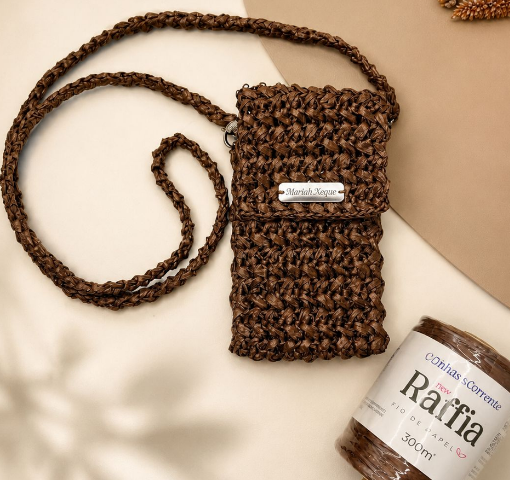 Porta celular | New Raffia | Crochê