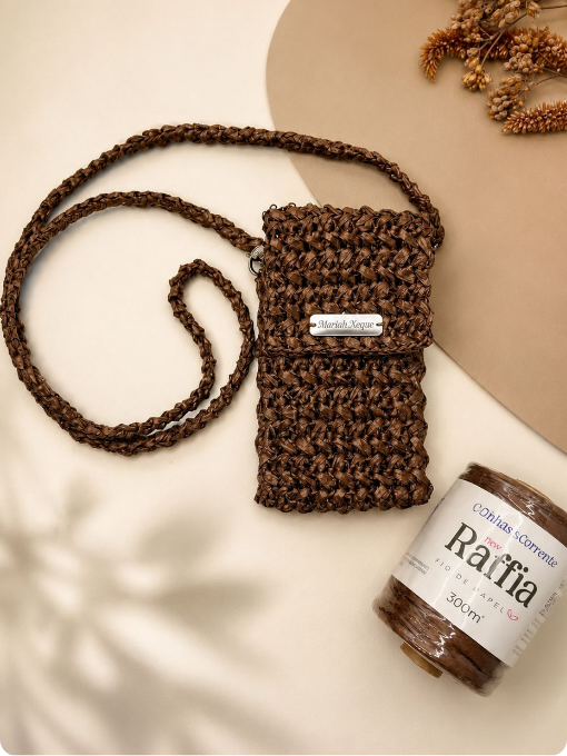 Porta celular | New Raffia | Crochê