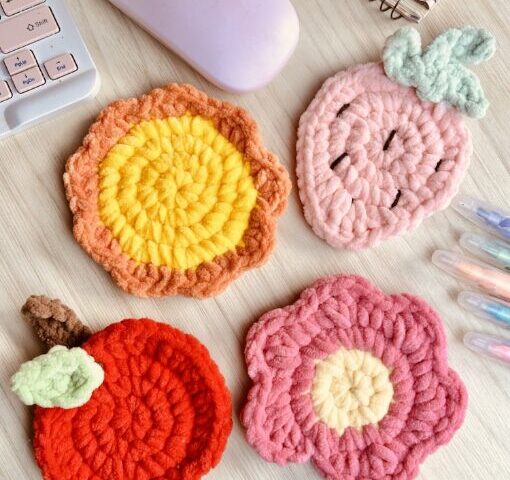 Kit 4 Porta-copos Bubaby | Cisne amigurumi Pelúcia | Crochê