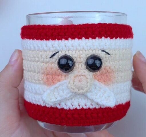 Capa de caneca papai Noel | Cisne Amigurumi Perfeito | Crochê