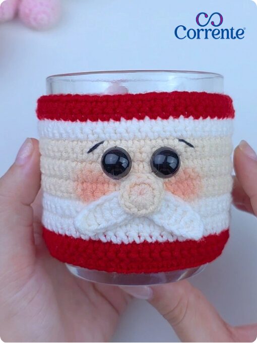Capa de caneca papai Noel | Cisne Amigurumi Perfeito | Crochê
